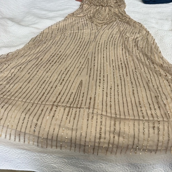 BHLDN NWT Pink and Gold Sleeveless Maxi gown - Picture 9 of 16